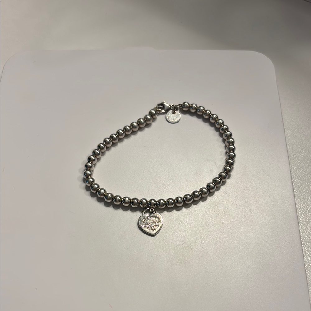 Tiffany & Co. Silver Tennis Bracelet with Prong-Set Stones